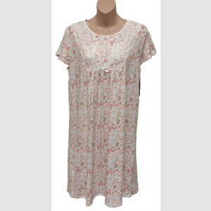 ELIZABETH & NICOLE Women's Nightgown Sleepwear Peach Melba Floral Size Small NWT